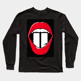 Red Lips White Tooth Long Sleeve T-Shirt